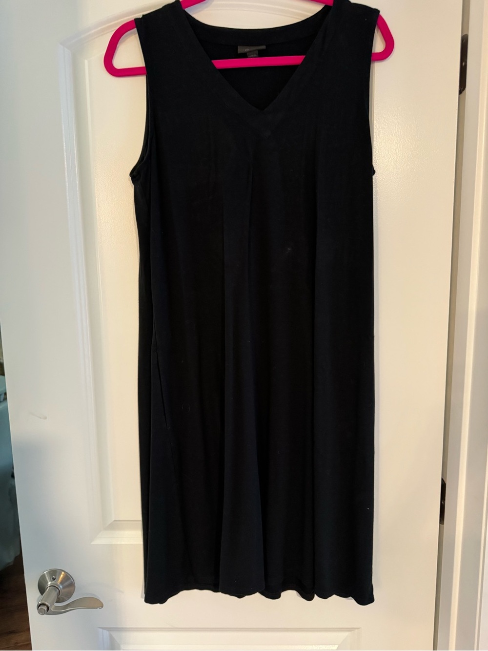 J. Jill Black Sleeveless V-Neck A-Line Dress